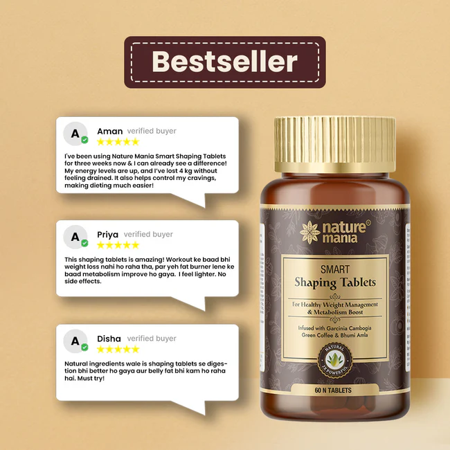 Nature Mania Smart Shaping Tablets -60N | Weight Management | Fat Burner | Men & Women - Image 2