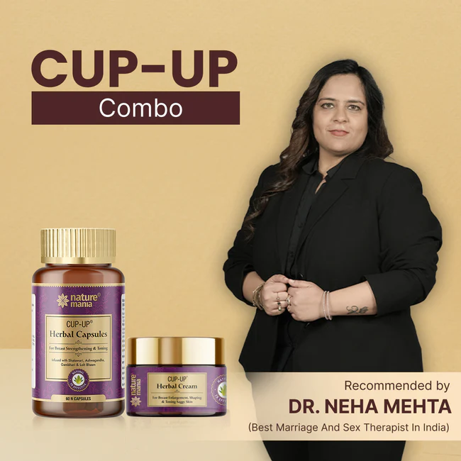 Nature Mania Cup Up Combo - Cup Up Capsule & Cup Up Cream | Breast Enlargement Combo for Women - Image 3