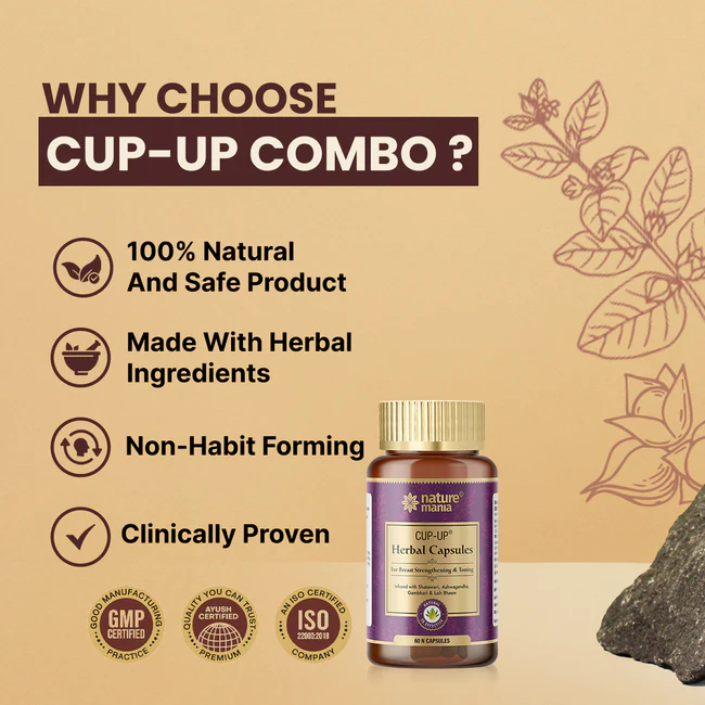Nature Mania Cup Up Combo - Cup Up Capsule & Cup Up Cream | Breast Enlargement Combo for Women - Image 7