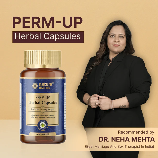 Nature Mania Perm-up Capsule (Male Sperm Count Booster) 60 Capsules Pack - Image 3